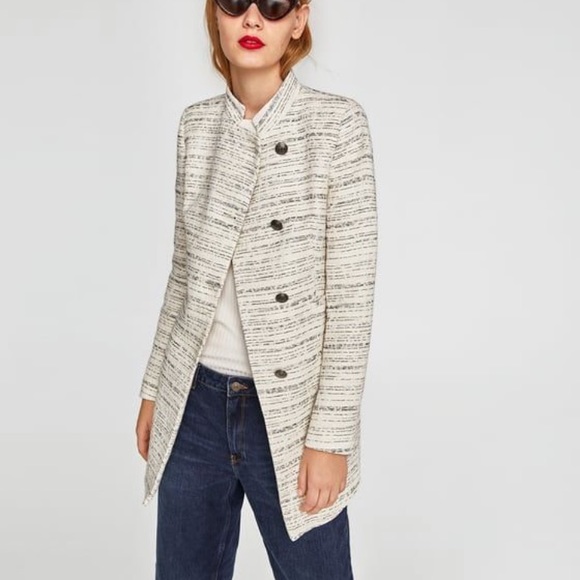 Zara Jackets & Blazers - 🔹NWOT🔹Zara Textured Tweed Frock Coat